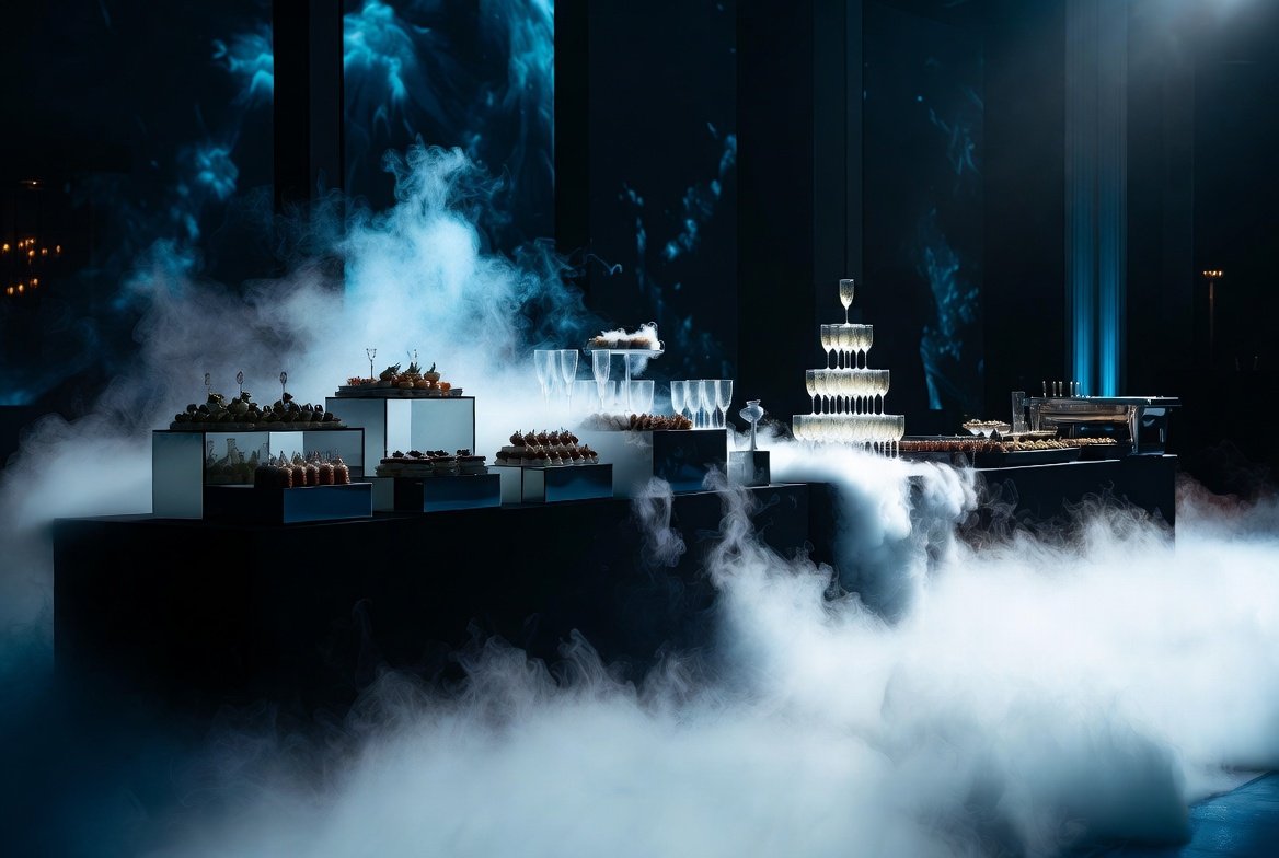 Dry ice fog effects for events and parties