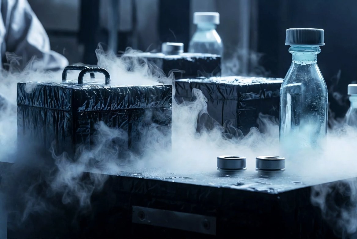 Dry ice cold storage for lab and medical transport