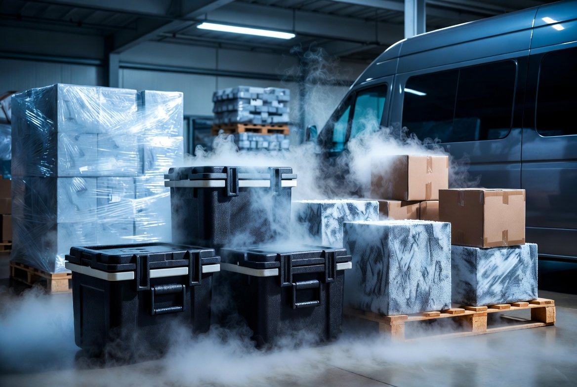 Dry ice shipping and packaging support